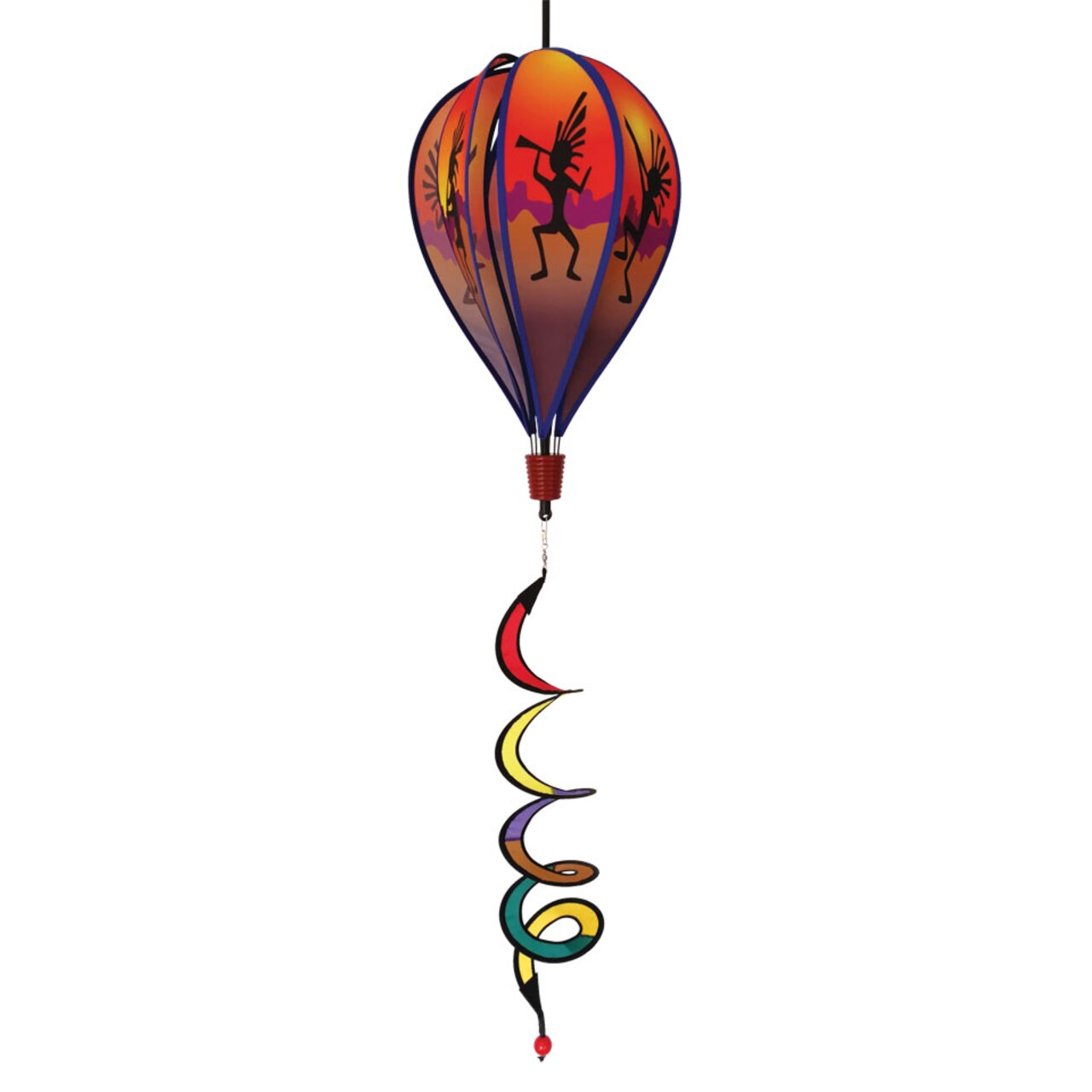 In the Breeze Kokopelli 6-Panel Kinetic Hot Air Balloon Wind Spinner
